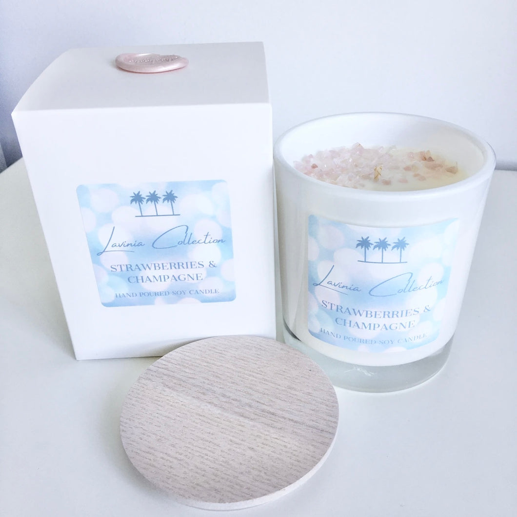 Strawberries & Champagne - Luxe Gem Soy Candle