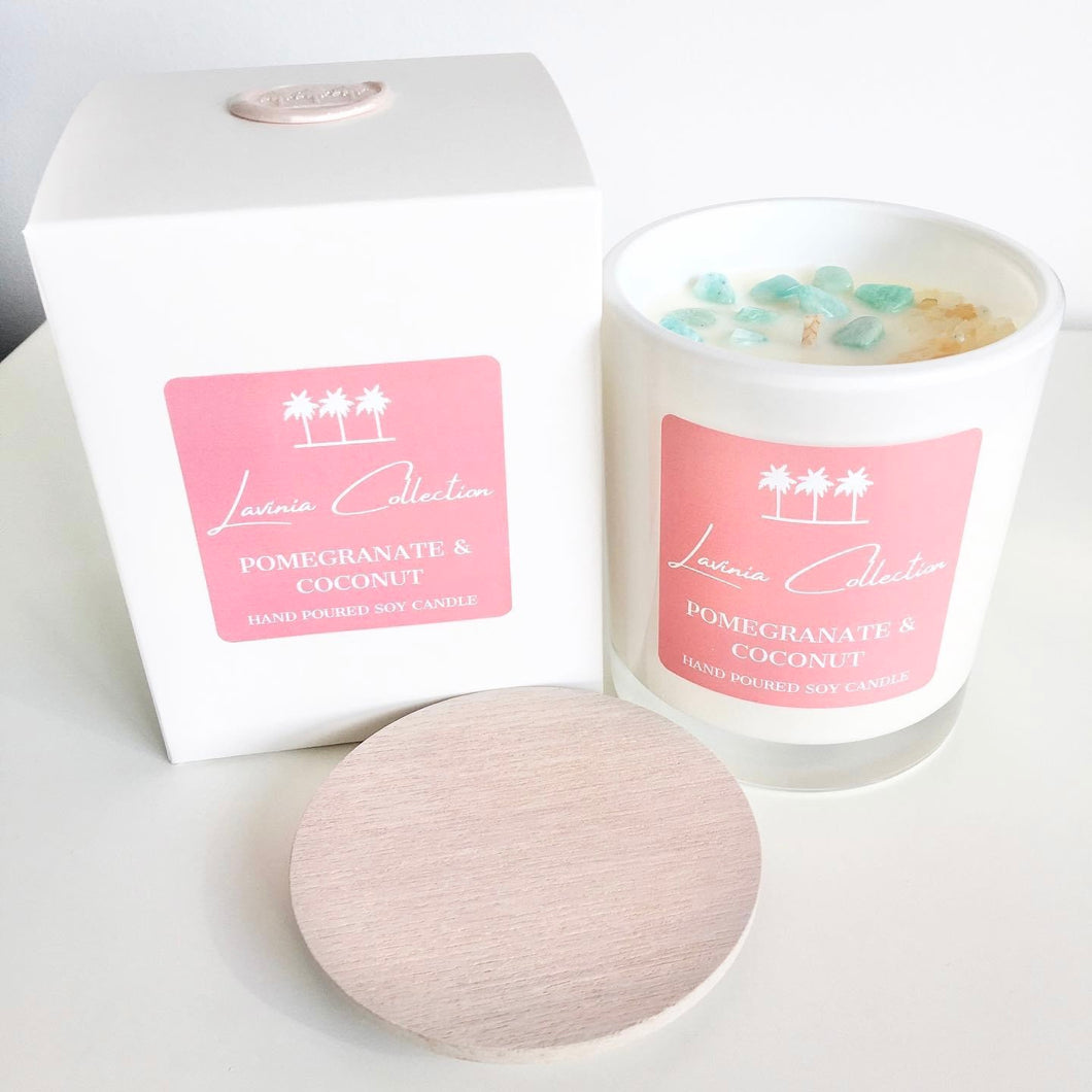 Pomegranate & Coconut - Luxe Gem Soy Candle