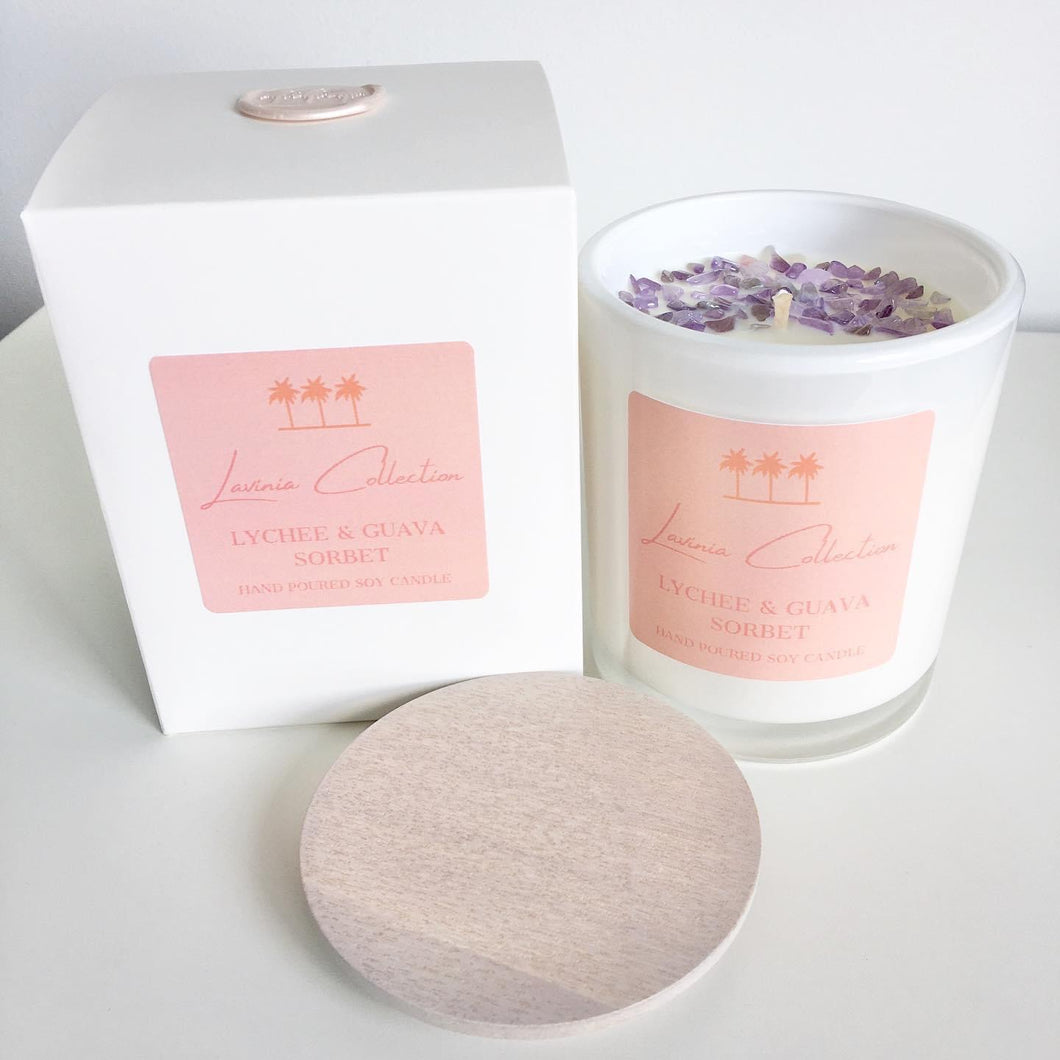 Lychee & Guava Sorbet - Luxe Gem Soy Candle