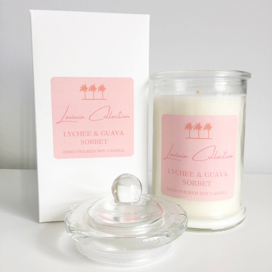Lychee & Guava Sorbet - Lighthouse Soy Candle