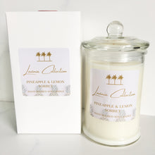 Load image into Gallery viewer, Pineapple &amp; Lemon Sorbet - Lighthouse Soy Candle
